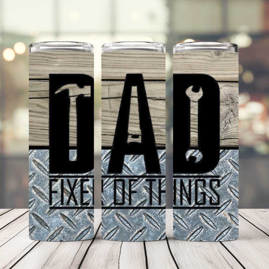 Dad Fixer of Things 20 Oz. Straight Stainless Steel Tumbler