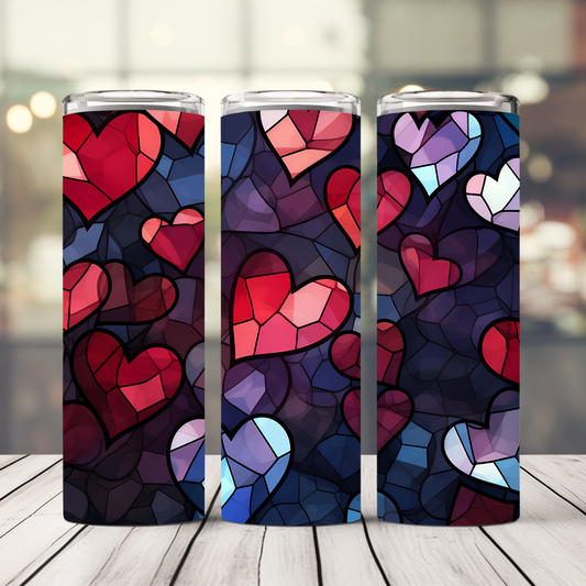 Mosaic Hearts 20 Oz. Straight Stainless Steel Tumbler