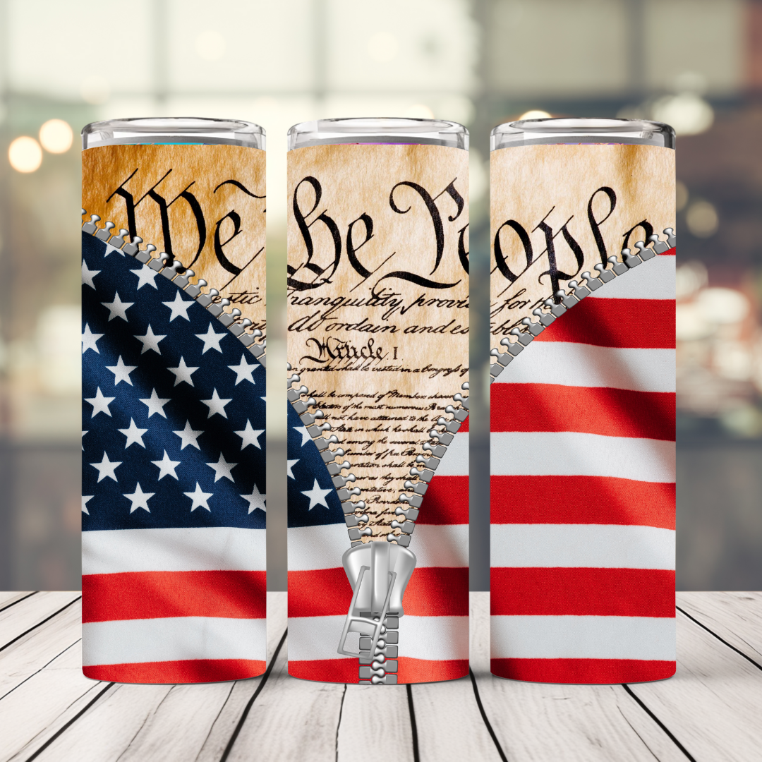 We The People Zipper 20 Oz. Straight Stainless Steel Tumbler
