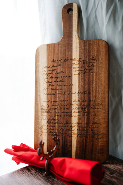 Personalized Cutting Board | Recipe Cutting Board Family Keepsake | Handwritten Recipe