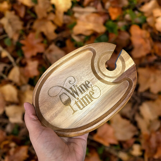 WIne TIme Engraved Miniature Wine Charcuterie Board