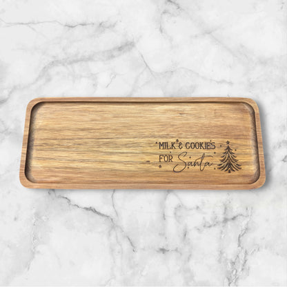 Engraved "Milk and Cookies for Santa" Board