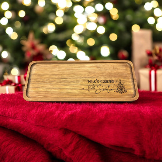 Engraved "Milk and Cookies for Santa" Board